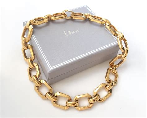 christian dior chain necklace gold|genuine Christian Dior necklace.